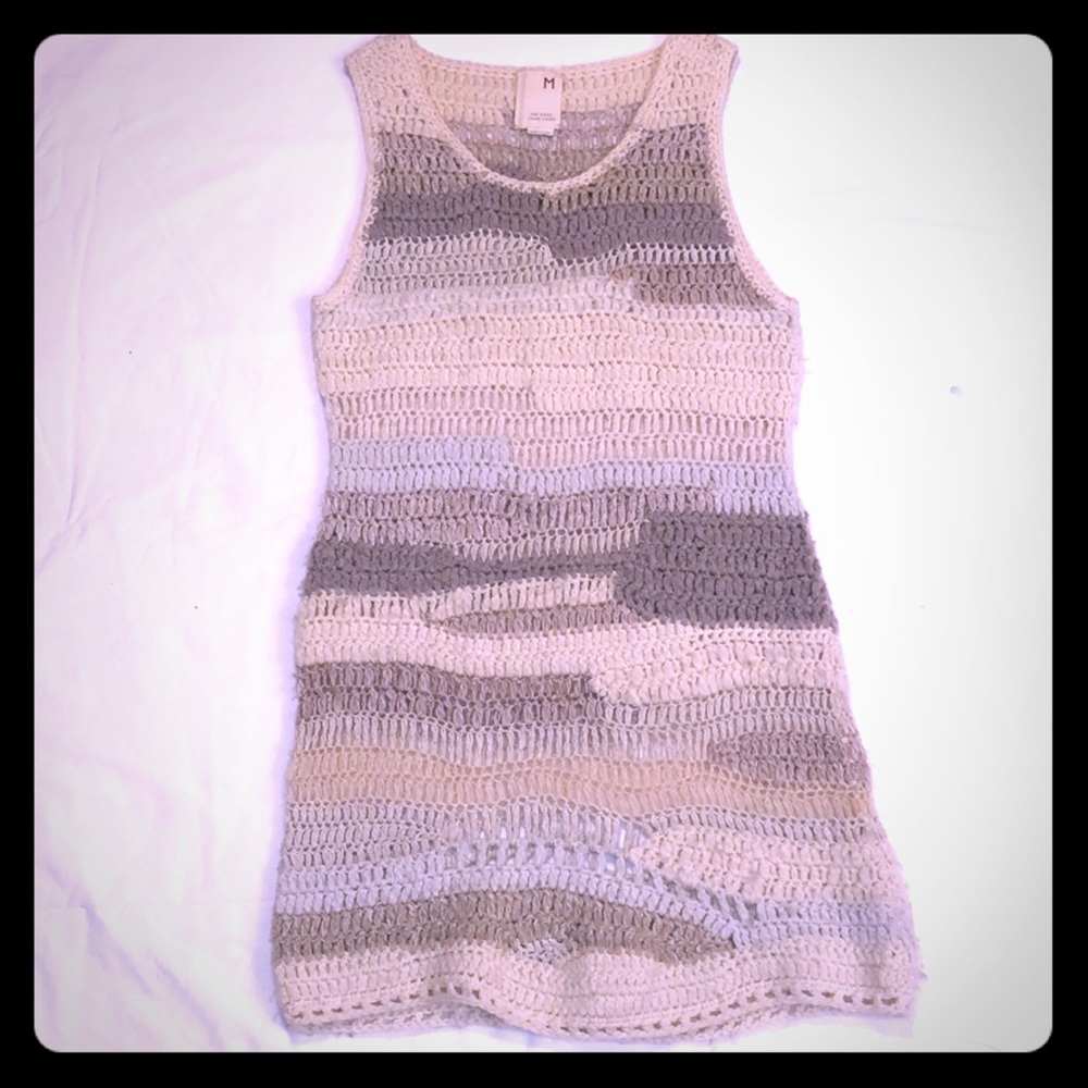 Grey knitted tank dress